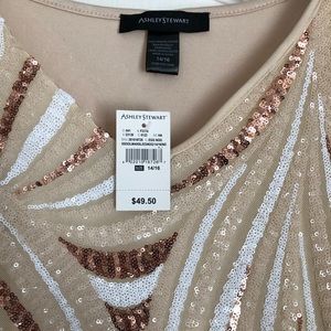Ashley Stewart Tops - 🔥NWT🔥 Semi-Crop Sequined Top Ashley Stewart Tops - 🔥NWT🔥 Semi-Crop Sequined Top